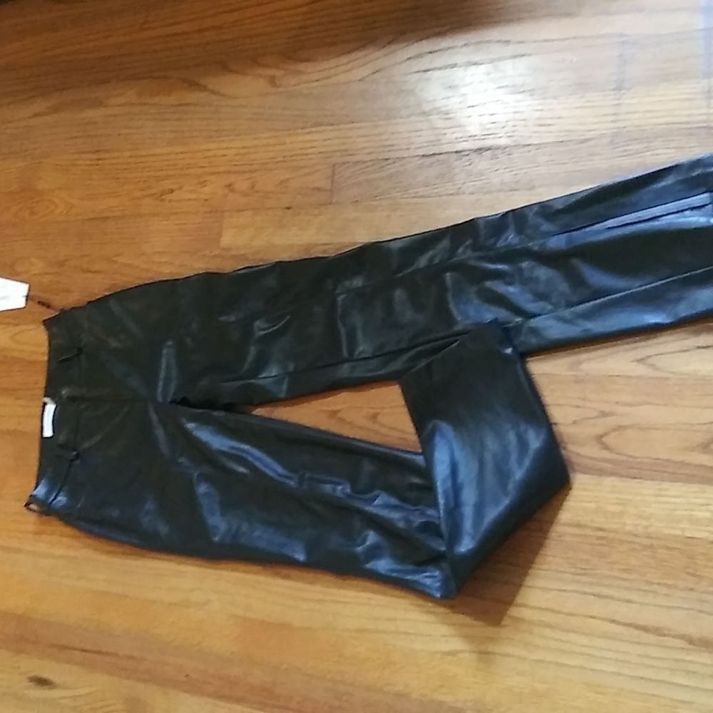 NWT. Calvin Klein faux black pants.